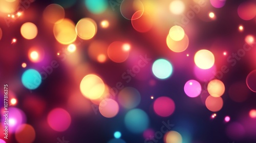 A vibrant blur of colorful bokeh lights creating a festive and cheerful atmosphere.