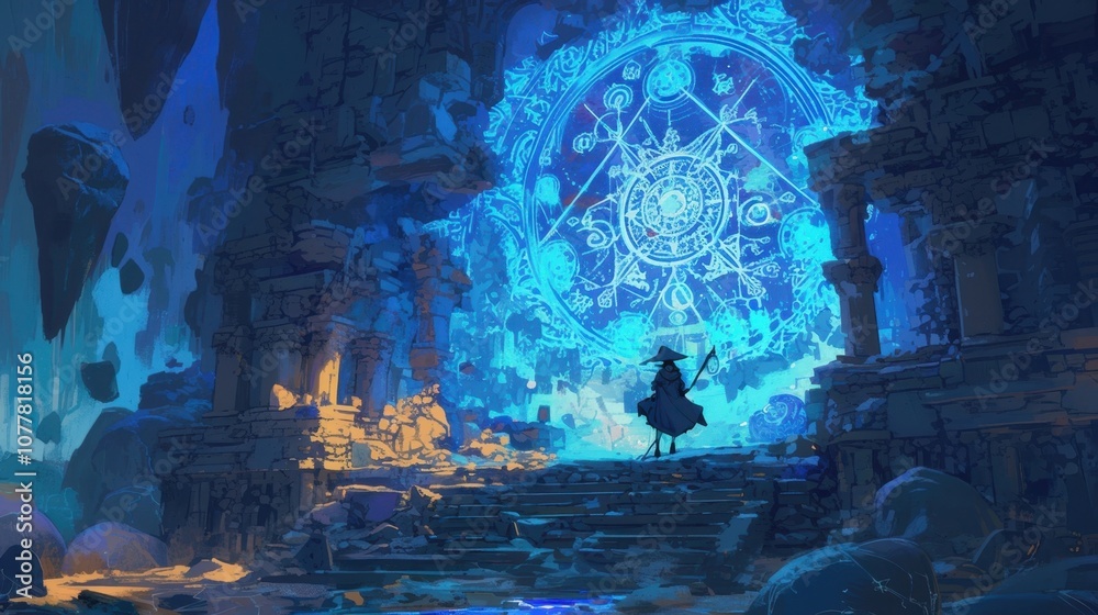 The walls of the cavern were illuminated with an array of spell glyphs creating a dazzling display of magic as the wizard performed their ritual. The walls of the cavern were illuminated with an array of spell glyphs creating a dazzling display of magic as the wizard performed their ritual.