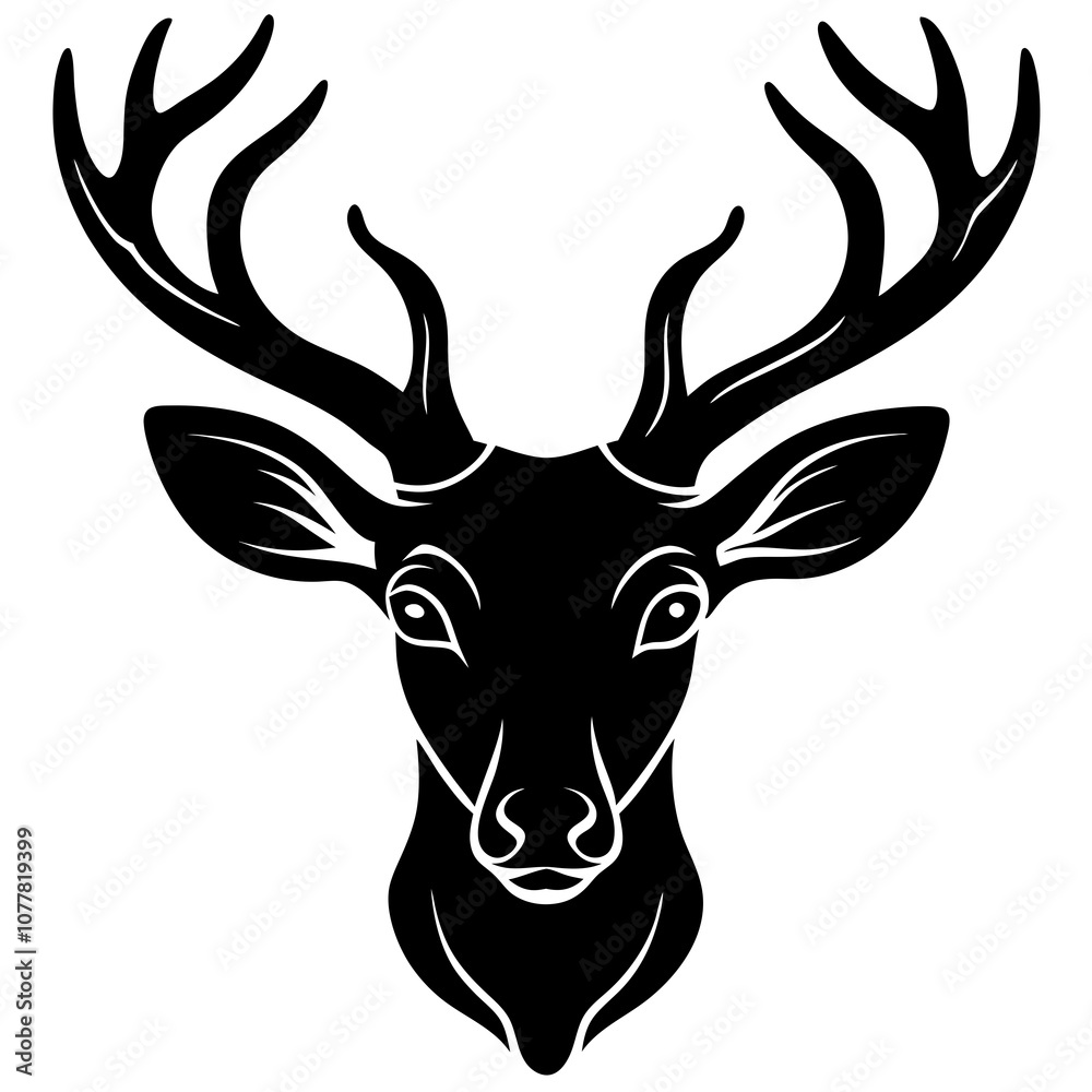 Deer head vector silhouette art illustration Deer head vector silhouette art illustration