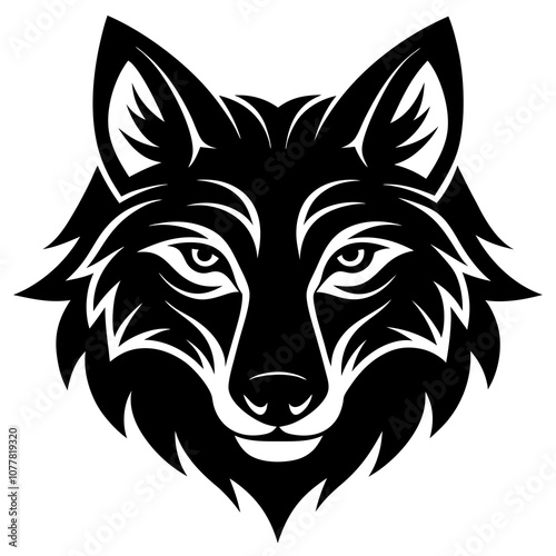 Wolf head vector silhouette art illustration