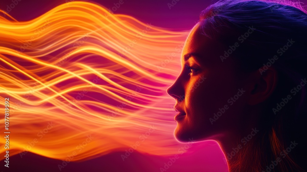 Woman with fiery hair Woman with fiery hair