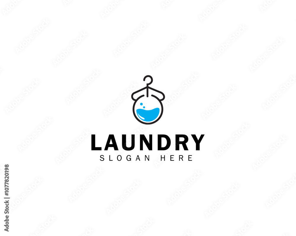 Fototapeta premium logo design icon for laundry business template in creative silhouette shape isolate vector illustration.