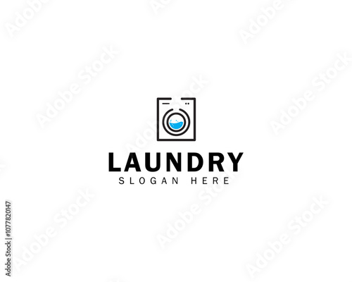 logo design icon for laundry business template in creative silhouette shape isolate vector illustration