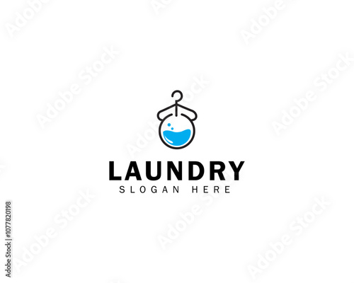 logo design icon for laundry business template in creative silhouette shape isolate vector illustration.