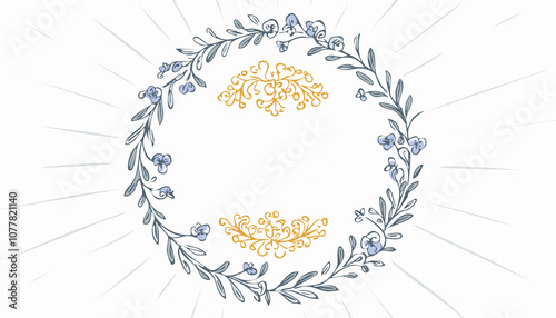 background greeting card  frame with flowers wedding card, birthday card, illustration 