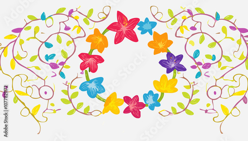 background greeting card  frame with flowers wedding card, birthday card, illustration 