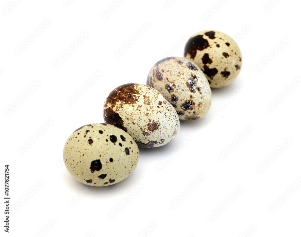 Quail eggs are isolated on a white background Quail eggs are isolated on a white background