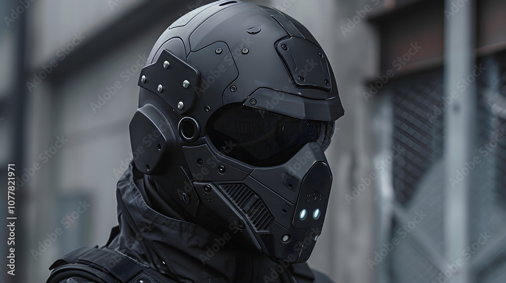 A Staring Expression from the Depths of Stealth and Protection: The Black MP5 Mask