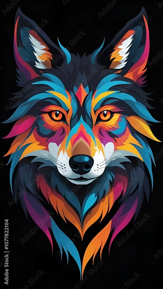 Vibrant Geometric Wolf Illustration Vibrant Geometric Wolf Illustration