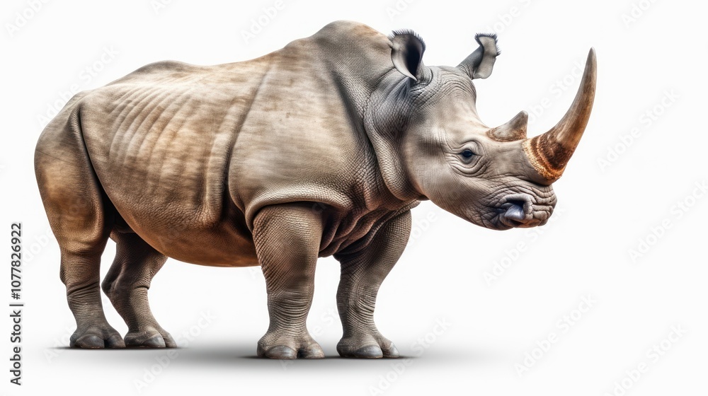 White Rhinoceros Isolated White Rhinoceros Isolated