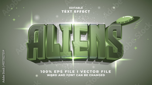 editable 3d aliens bold text effect.typhography logo