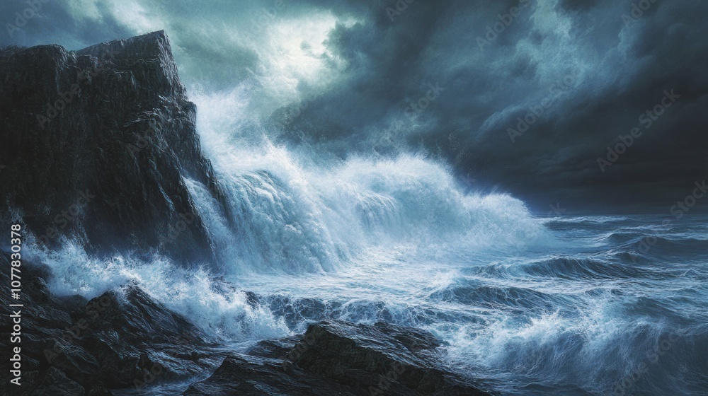 Stormy Sea and Cliff Stormy Sea and Cliff