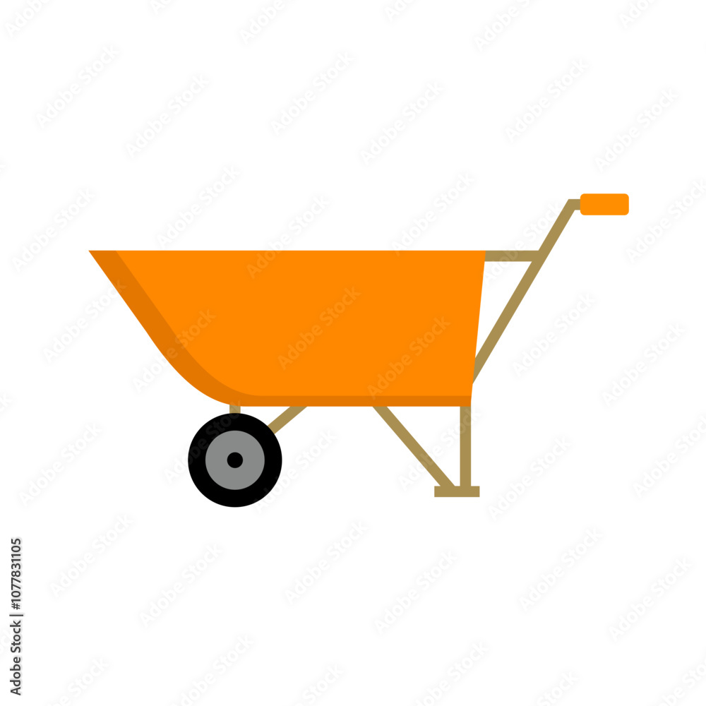Wheelbarrow Vector Icon Wheelbarrow Vector Icon