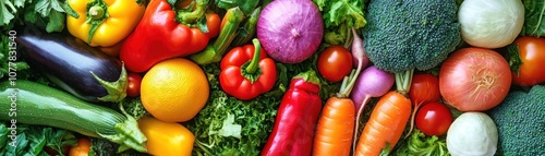 A colorful assortment of fresh vegetables and greens arranged for a healthy meal.