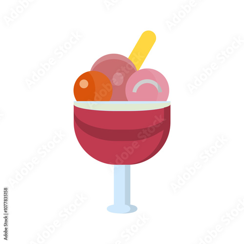 Icecream goblet Vector Icon