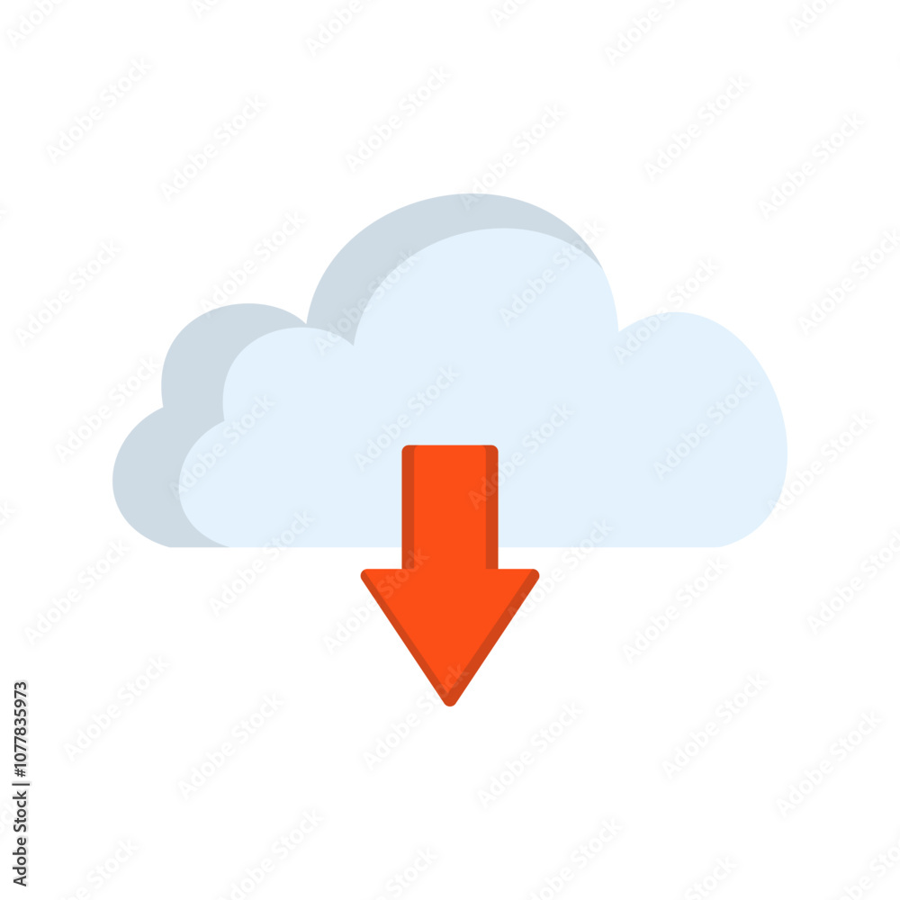 Cloud with downward arrow Vector Icon Cloud with downward arrow Vector Icon