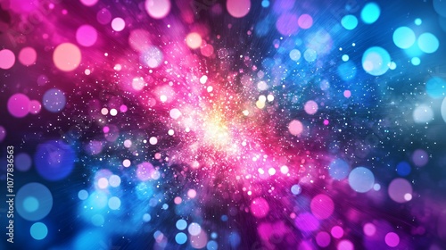 Abstract Colorful Bokeh Background with Glittering Lights