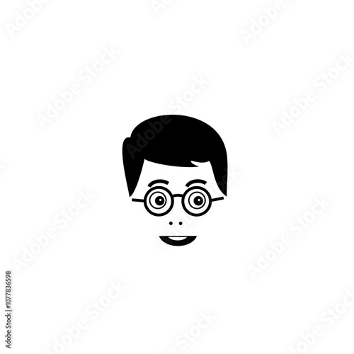 cartoon boy smart face
