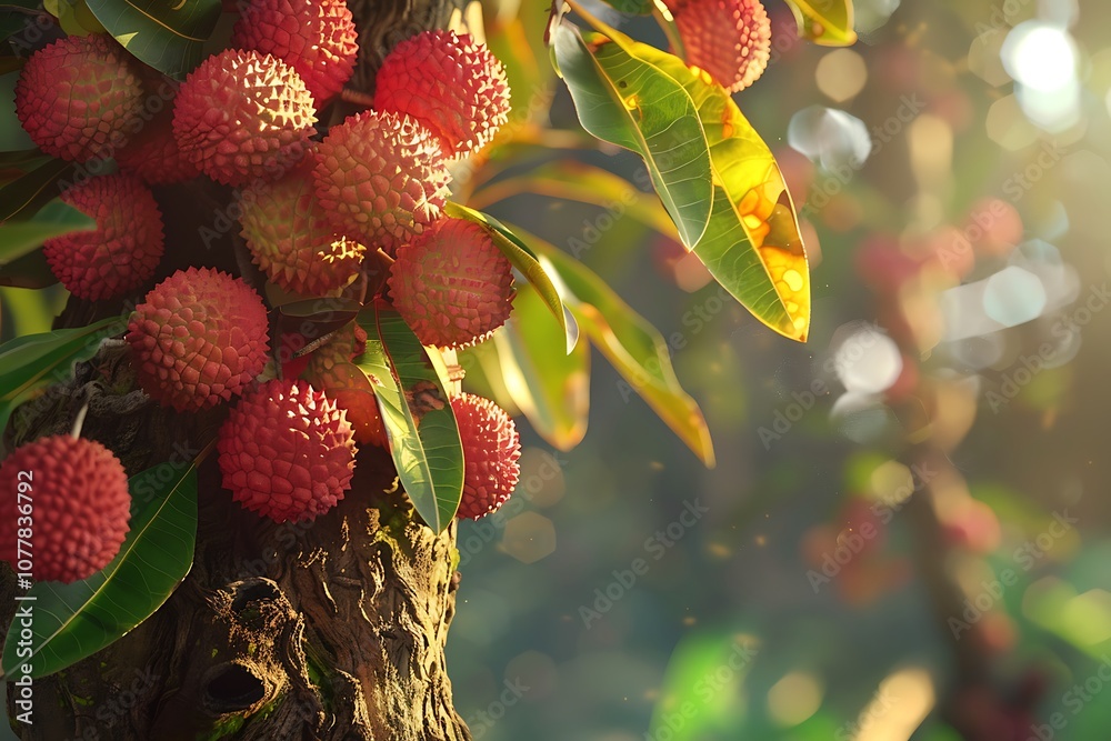 Apricot fruit tree with ripe and green leaves in sunlight. Apricot fruit tree with ripe and green leaves in sunlight.