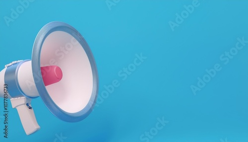 A loudspeaker isolated on blue background.