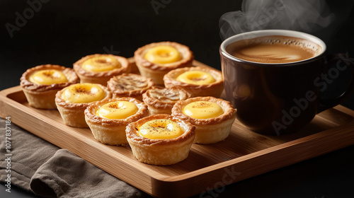 Egg tart and coffee