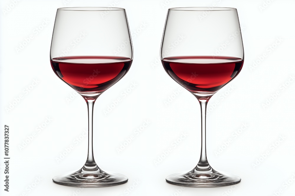 Two glasses of red wine on white background. (1) Two glasses of red wine on white background. (1)