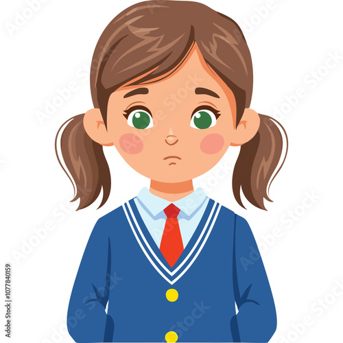 Portrait of a sad girl wearing a school uniform