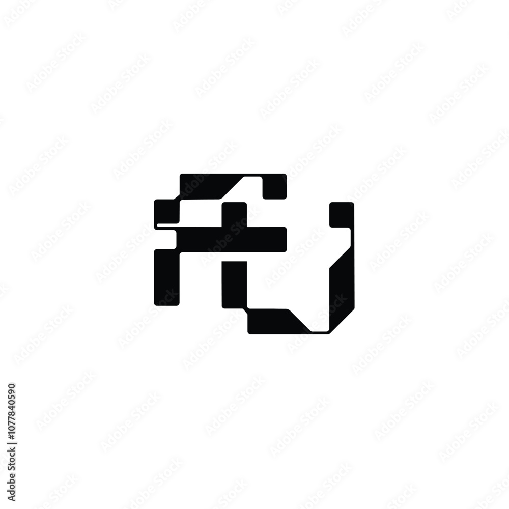 FU monogram logo design letter text name symbol monochrome logotype alphabet character simple logo FU monogram logo design letter text name symbol monochrome logotype alphabet character simple logo