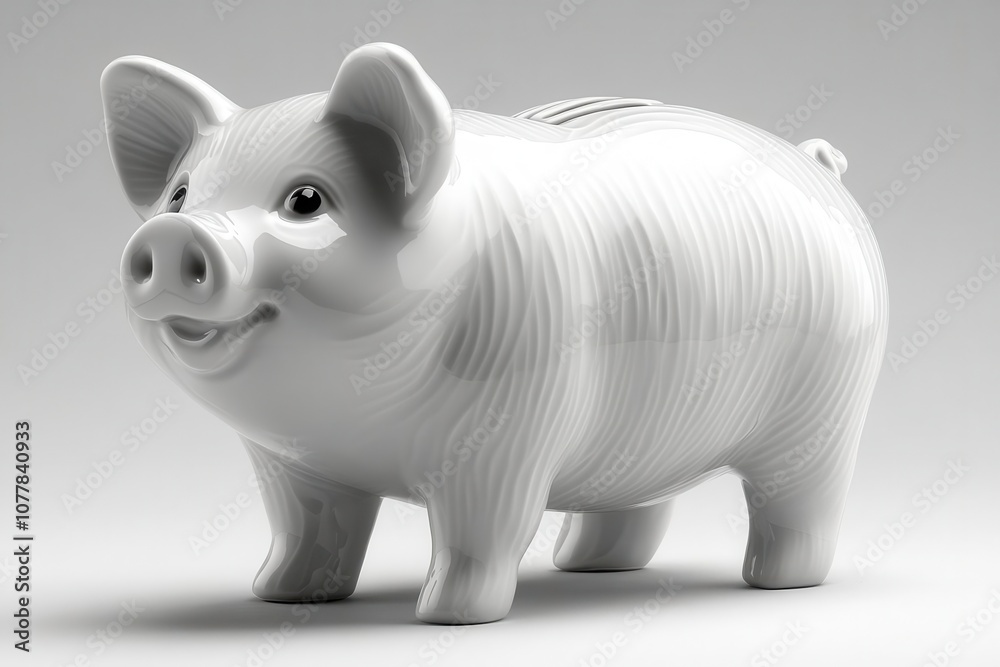 cute white porcelain piggy bank perfectly isolated on a white background capturing a charming and playful essence ideal for themes of saving and financial literacy cute white porcelain piggy bank perfectly isolated on a white background capturing a charming and playful essence ideal for themes of saving and financial literacy