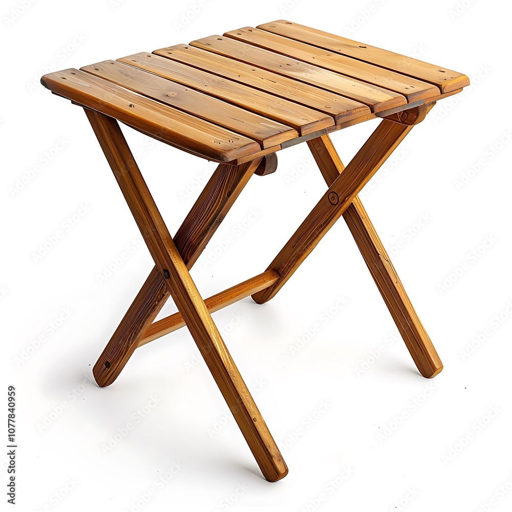 Wooden folding table isolated on white background Wooden folding table isolated on white background