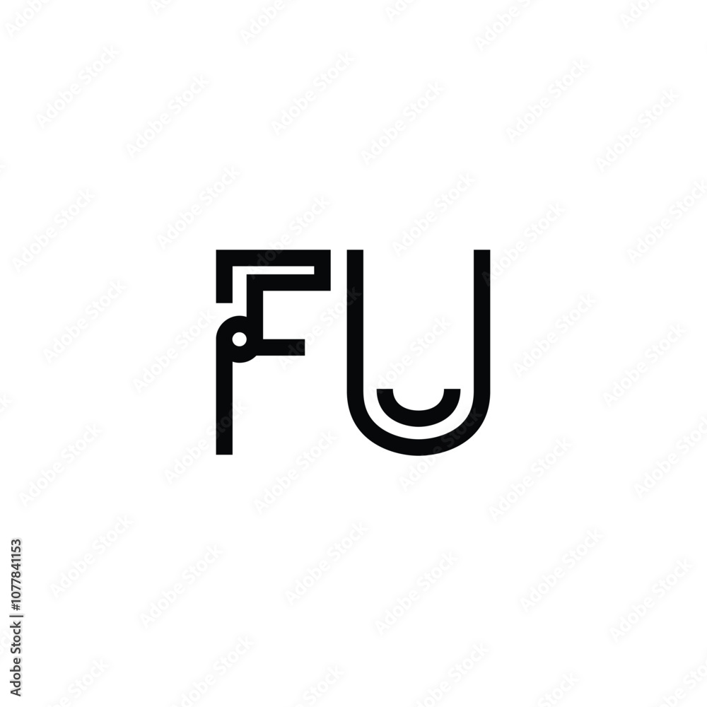 FU monogram logo design letter text name symbol monochrome logotype alphabet character simple logo FU monogram logo design letter text name symbol monochrome logotype alphabet character simple logo