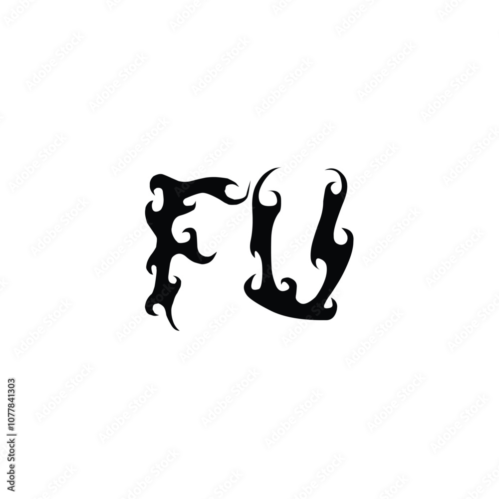 FU monogram logo design letter text name symbol monochrome logotype alphabet character simple logo FU monogram logo design letter text name symbol monochrome logotype alphabet character simple logo