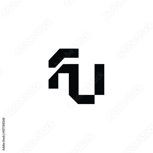 FU monogram logo design letter text name symbol monochrome logotype alphabet character simple logo