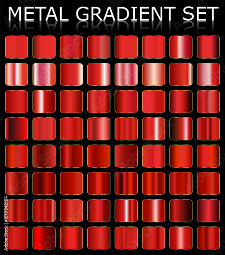 Metal red gradient color set	