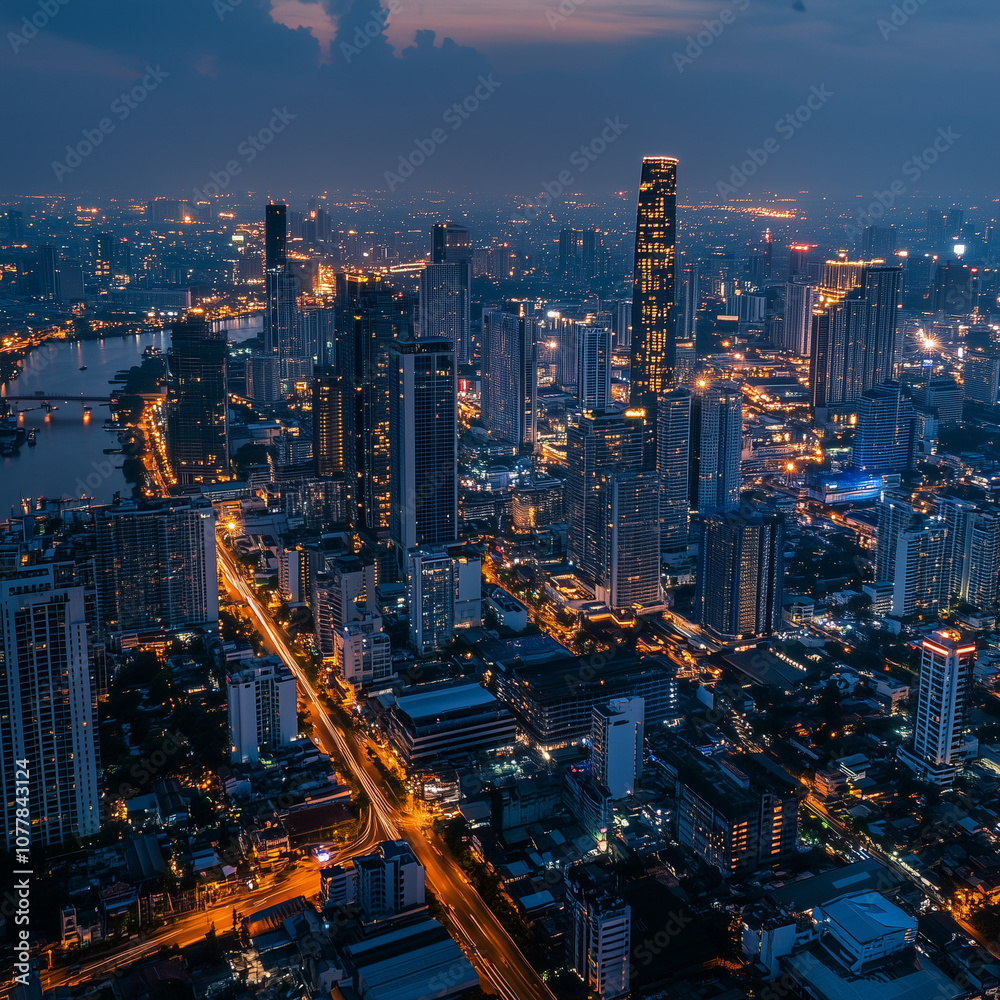 Fototapeta premium city skyline at night
