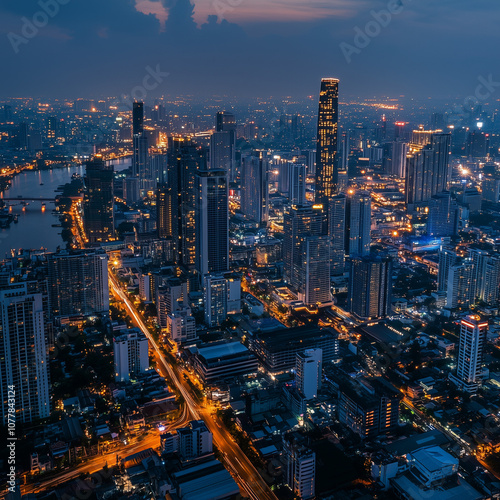 Wallpaper Mural city skyline at night Torontodigital.ca
