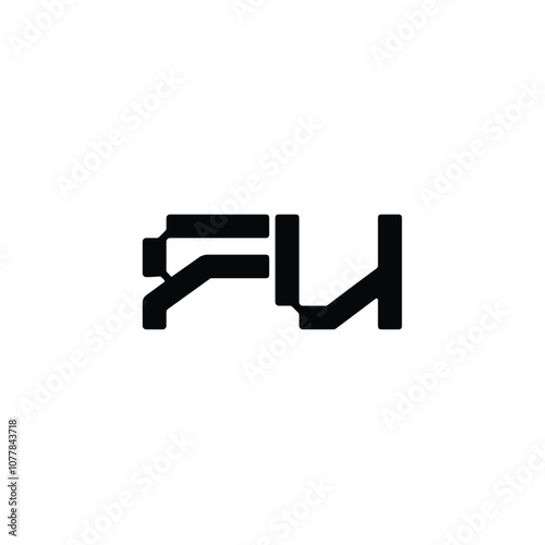 FU monogram logo design letter text name symbol monochrome logotype alphabet character simple logo