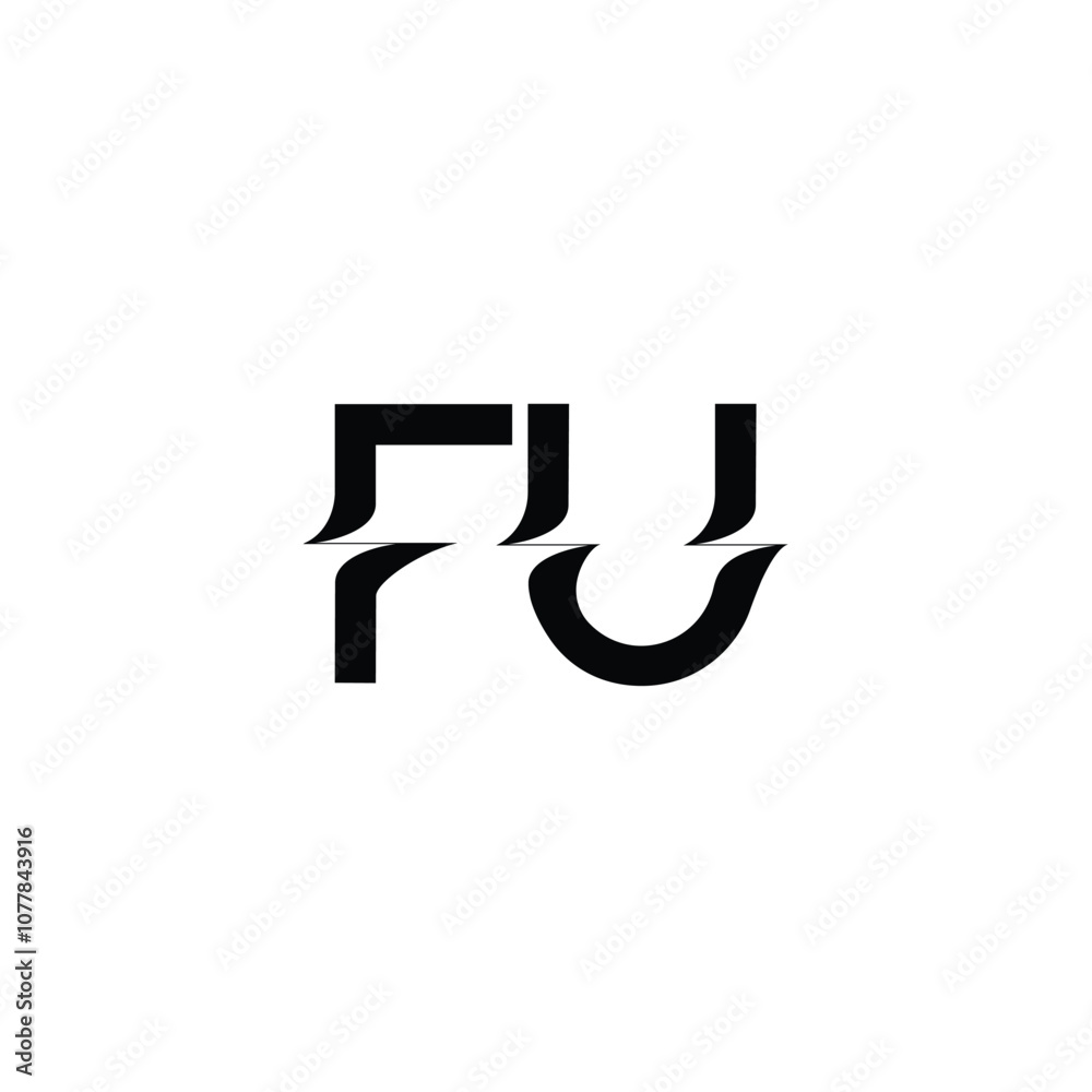FU monogram logo design letter text name symbol monochrome logotype alphabet character simple logo FU monogram logo design letter text name symbol monochrome logotype alphabet character simple logo