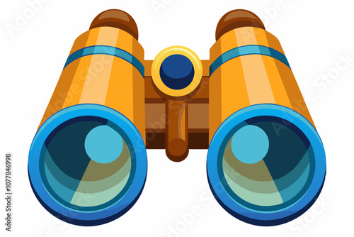 Camping binoculars view flat icon