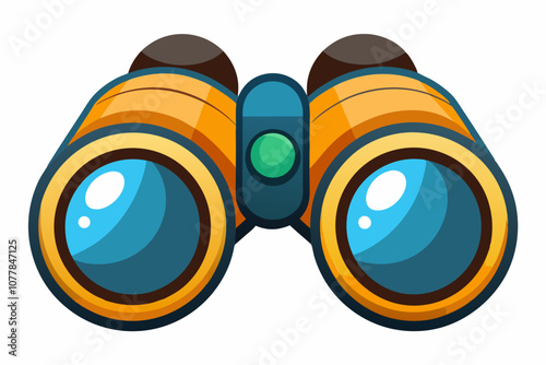 Binoculars flat vector illustration on white background