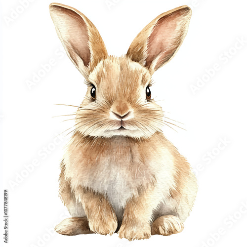 cute Rabbit watercolor clipart illustration isolated