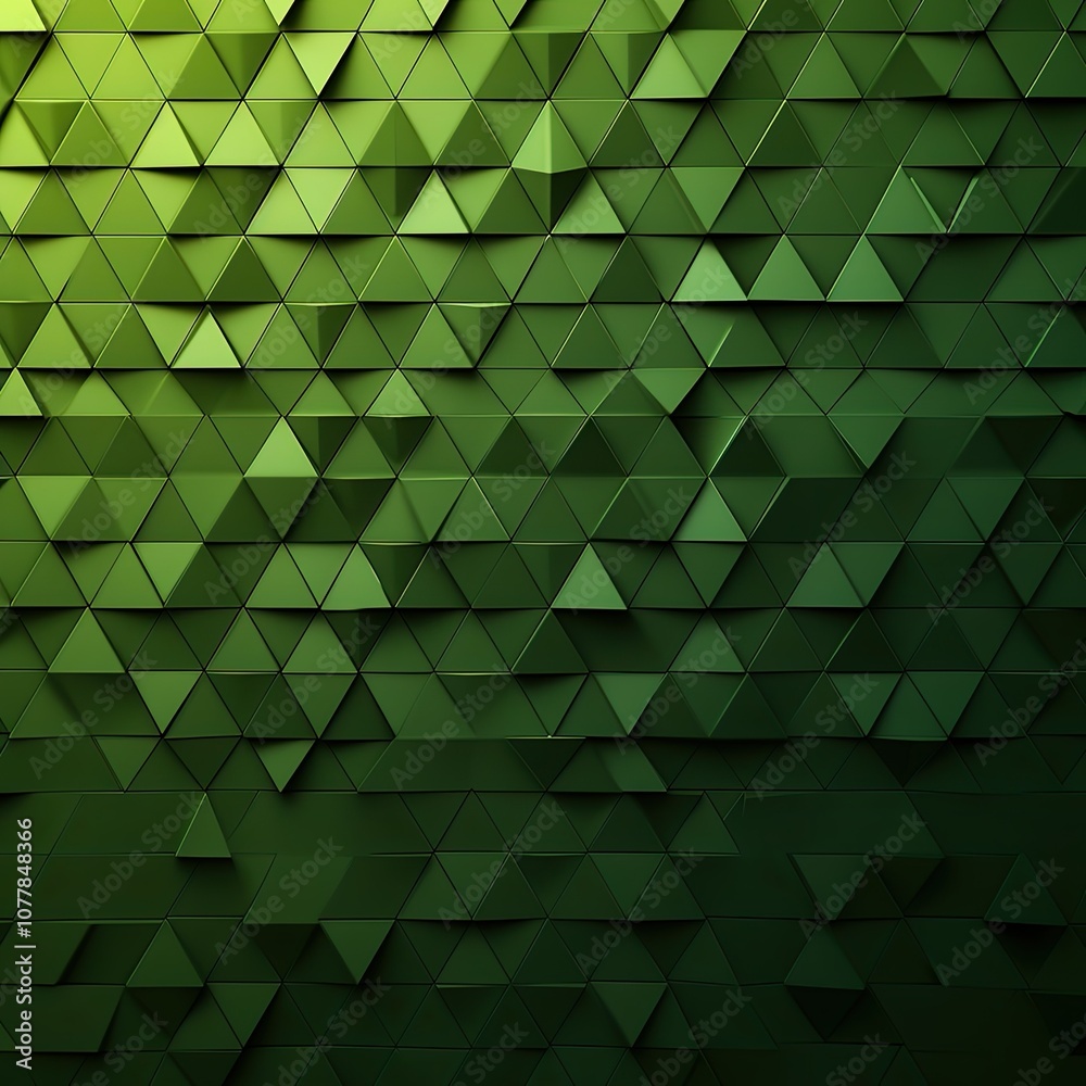 Fototapeta premium 2d flat abstract background, green shades, abstract pattern, triangles