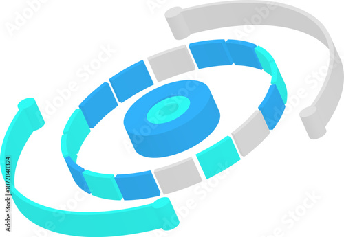 Abstract HUD sci-fi futuristic display, 3d element 