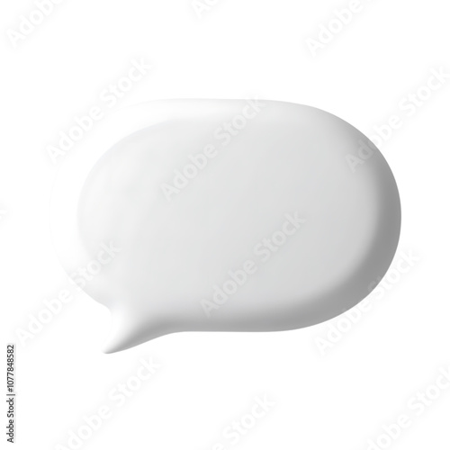 White Speech Bubble with Rounded Edges for Minimalist Design Projects