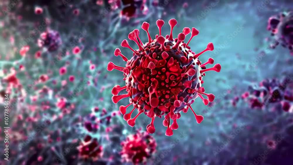 a virus invading a human cell, attaching to its surface and injecting genetic material inside. a virus invading a human cell, attaching to its surface and injecting genetic material inside.