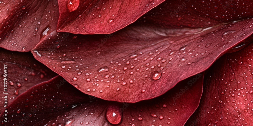 Fototapeta premium Close-Up of a Single Rose Petal with Dew Drops
