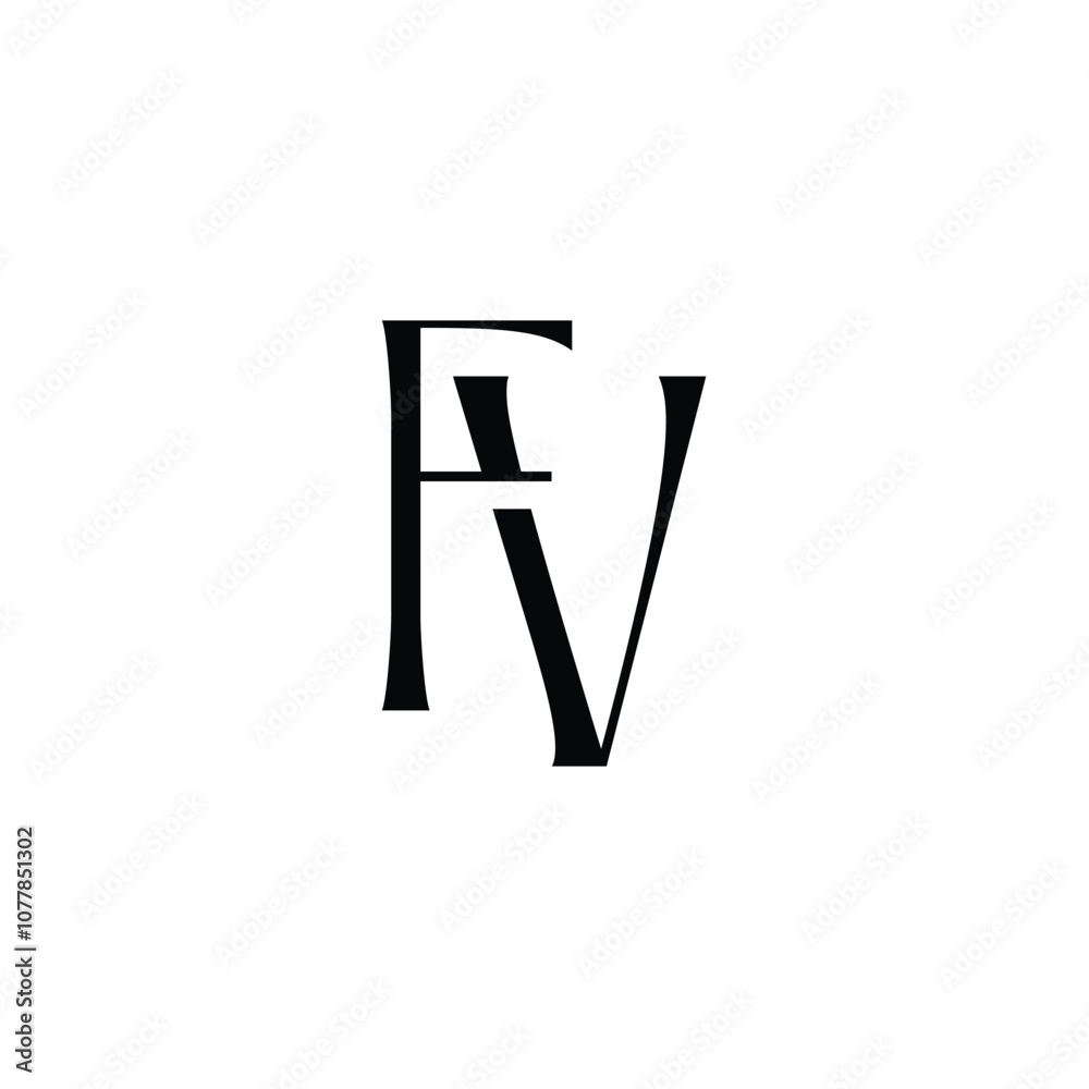 FV monogram logo design letter text name symbol monochrome logotype alphabet character simple logo FV monogram logo design letter text name symbol monochrome logotype alphabet character simple logo