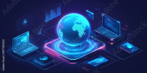 Wallpaper Mural futuristic digital illustration centred around the concept of the AI world Torontodigital.ca