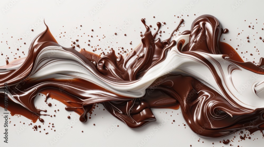 Abstract Chocolate and White Cream Swirl Splash Background Abstract Chocolate and White Cream Swirl Splash Background