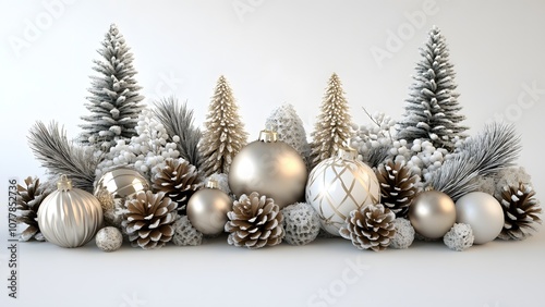 White and gold Christmas ball decorations